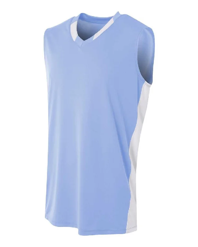 A4 NB2377 Youth Backcourt Jersey - Light Blue White