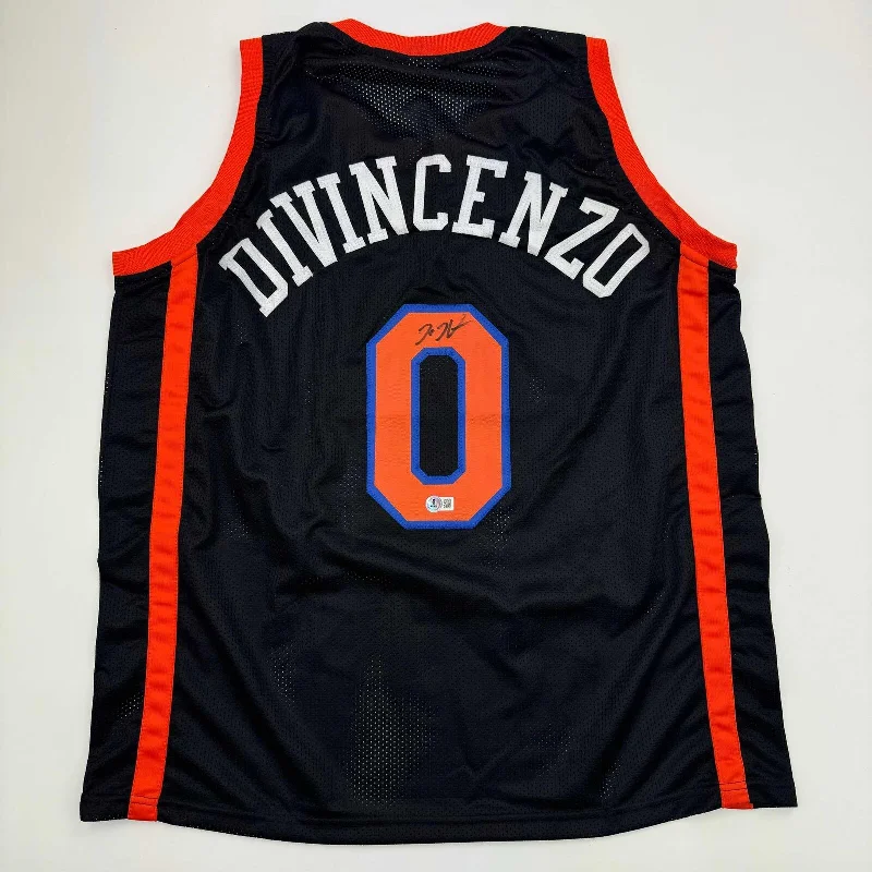 Autographed/Signed Donte Divincenzo New York Black Basketball Jersey Beckett COA