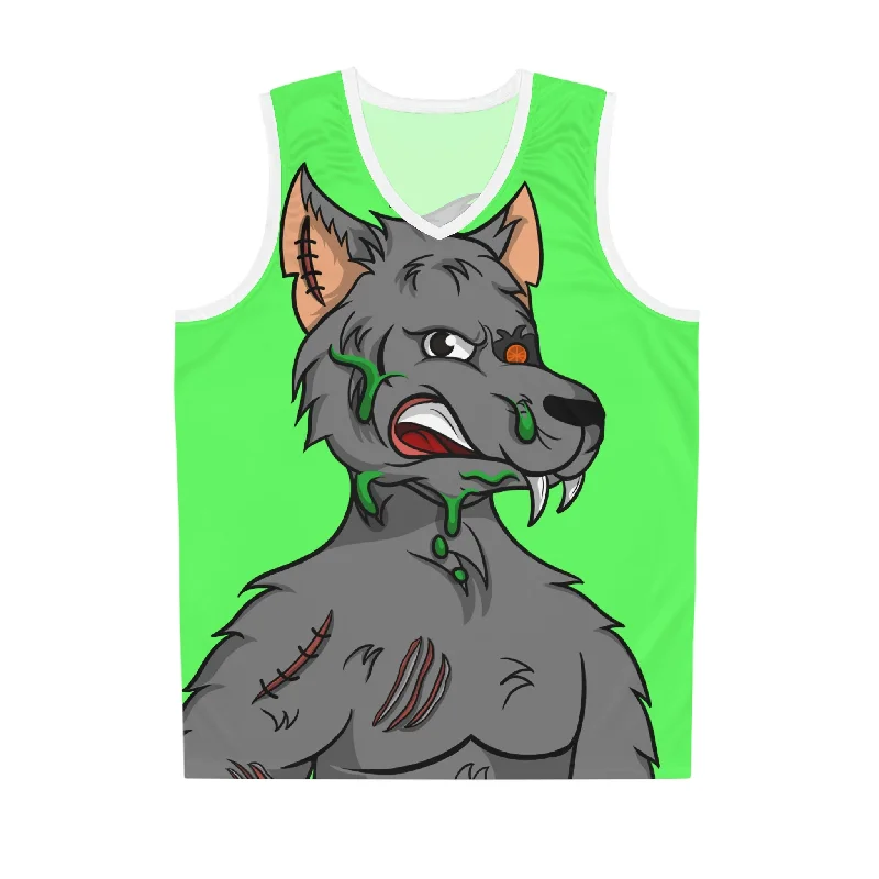 Wolf Grey Cyborg Animal Werewolve Basketball Jersey