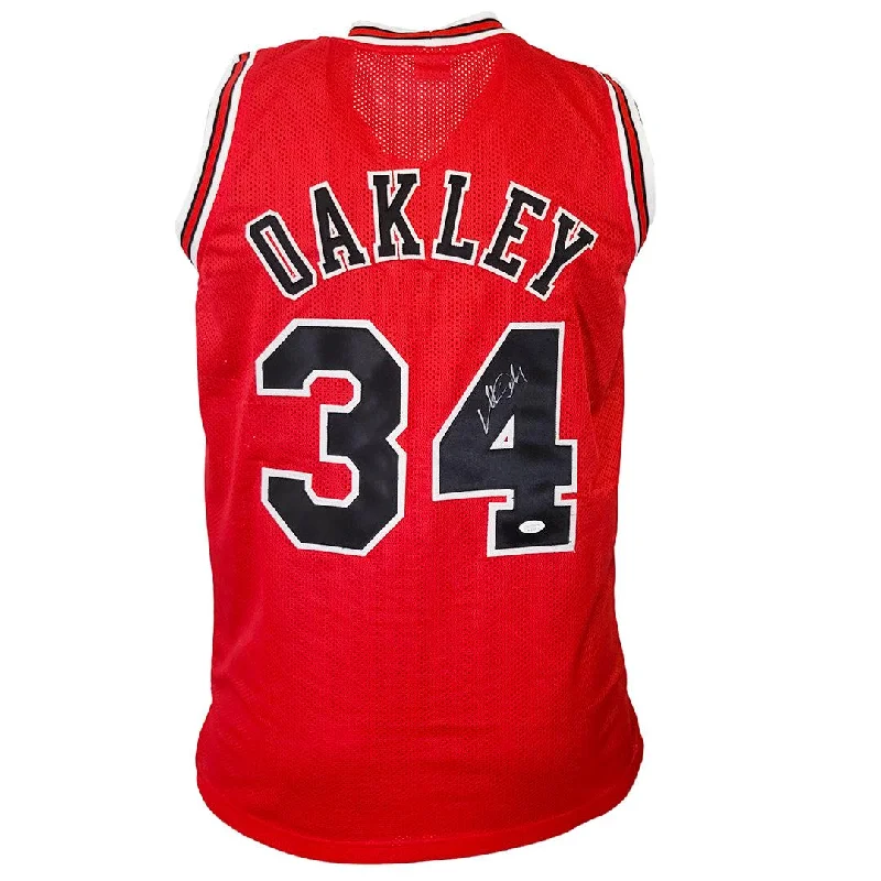 Charles Oakley Signed Chicago Red Basketball Jersey (JSA)