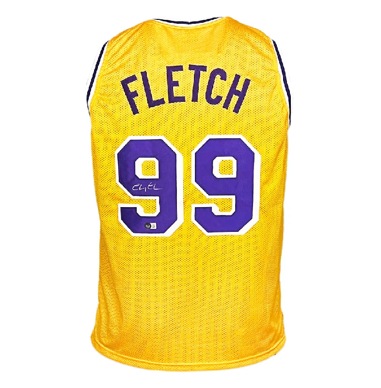 Chevy Chase Fletch Signed Los Angeles Yellow Basketball Jersey (Beckett)