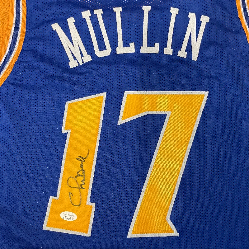 Chris Mullin Signed Golden State Blue Basketball Jersey (JSA)