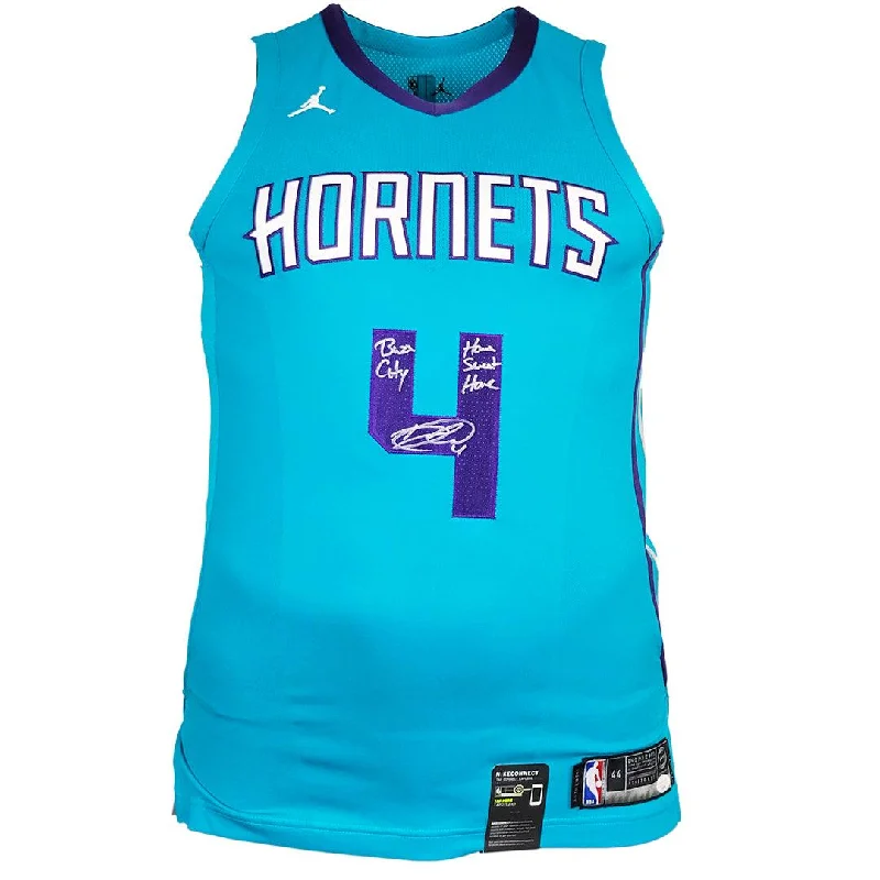 Devonte Graham Signed 2x Insc Charlotte Hornets NBA Authentic Jersey (JSA)