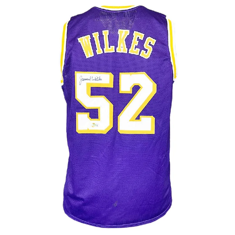 Jamaal Wilkes Signed Los Angeles Purple Basketball Jersey (Beckett)