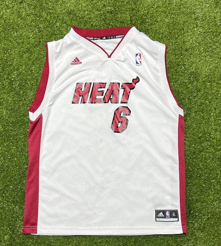 Lebron James Heat Adidas Basketball Jersey Sz Xl Kid vintage miami wade nba 7293