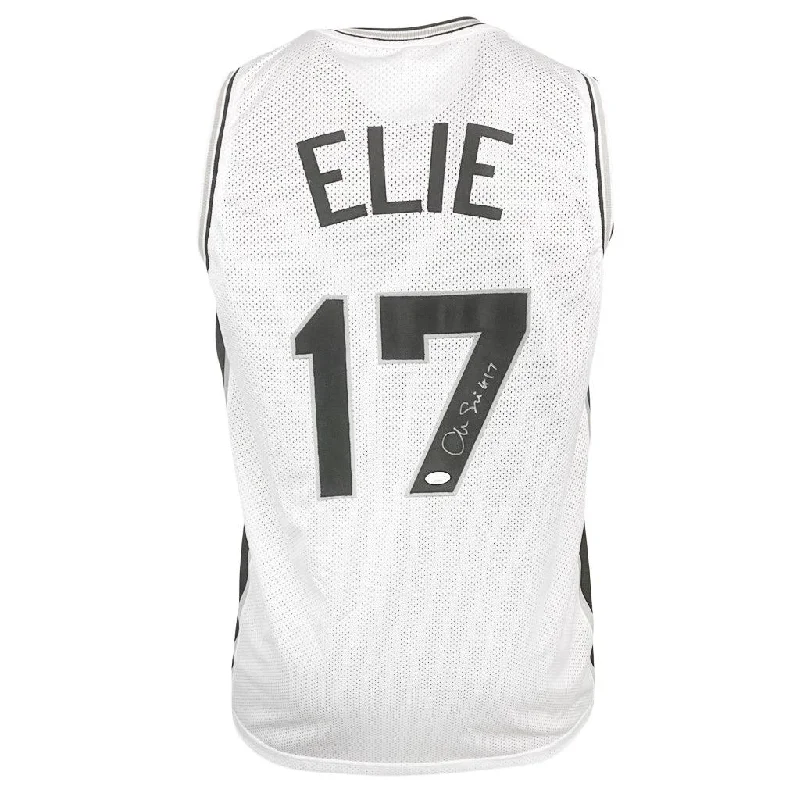 Mario Elie Signed San Antonio White Basketball Jersey (JSA)