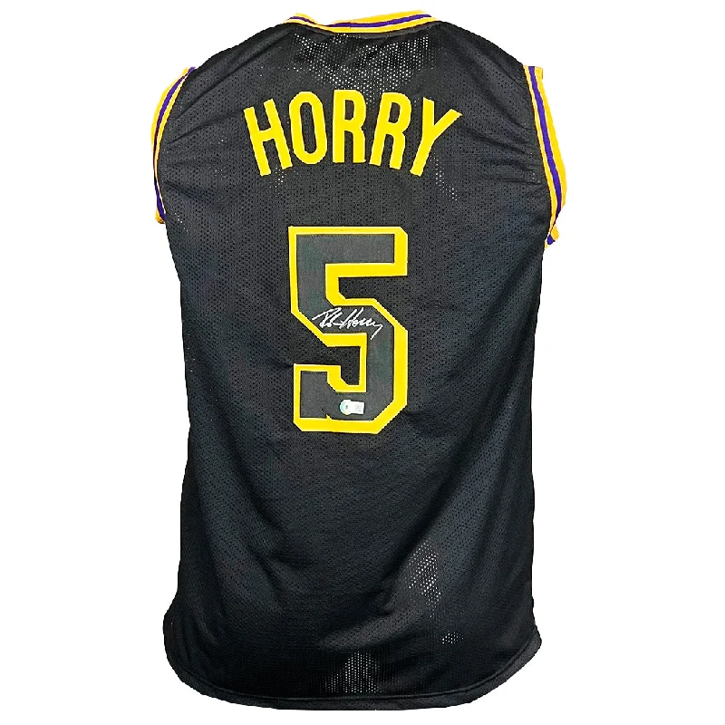 Robert Horry Signed Los Angeles Black Basketball Jersey (Beckett)