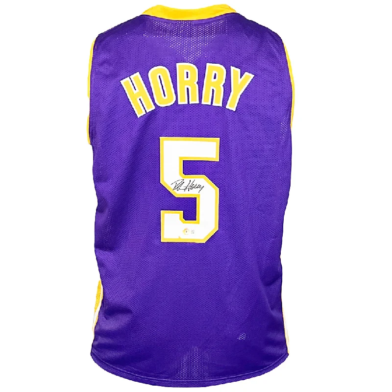 Robert Horry Signed Los Angeles Purple Basketball Jersey (Beckett)