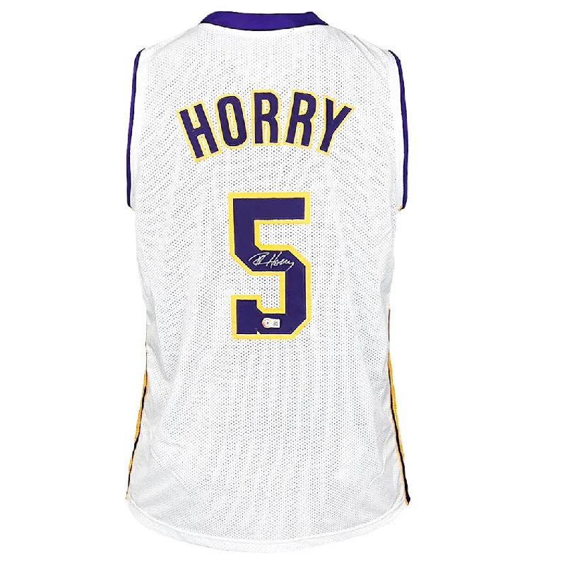 Robert Horry Signed Los Angeles White Basketball Jersey (Beckett)