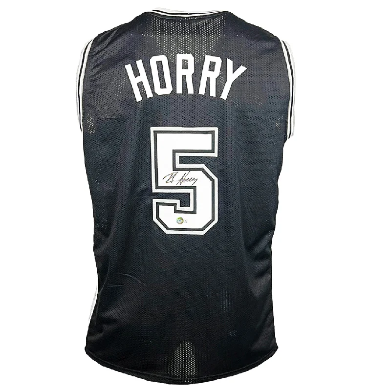 Robert Horry Signed San Antonio Black Basketball Jersey (Beckett)