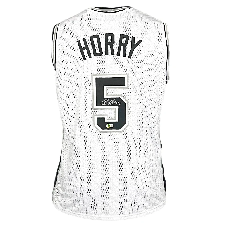 Robert Horry Signed San Antonio White Basketball Jersey (Beckett)