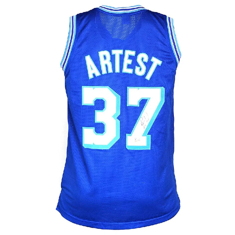 Ron Artest Signed Los Angeles Blue Basketball Jersey (Beckett)