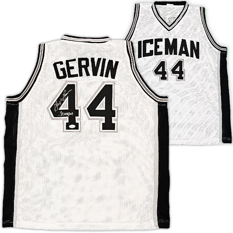 San Antonio Spurs George Gervin Autographed White Jersey "Iceman" JSA Stock #215713