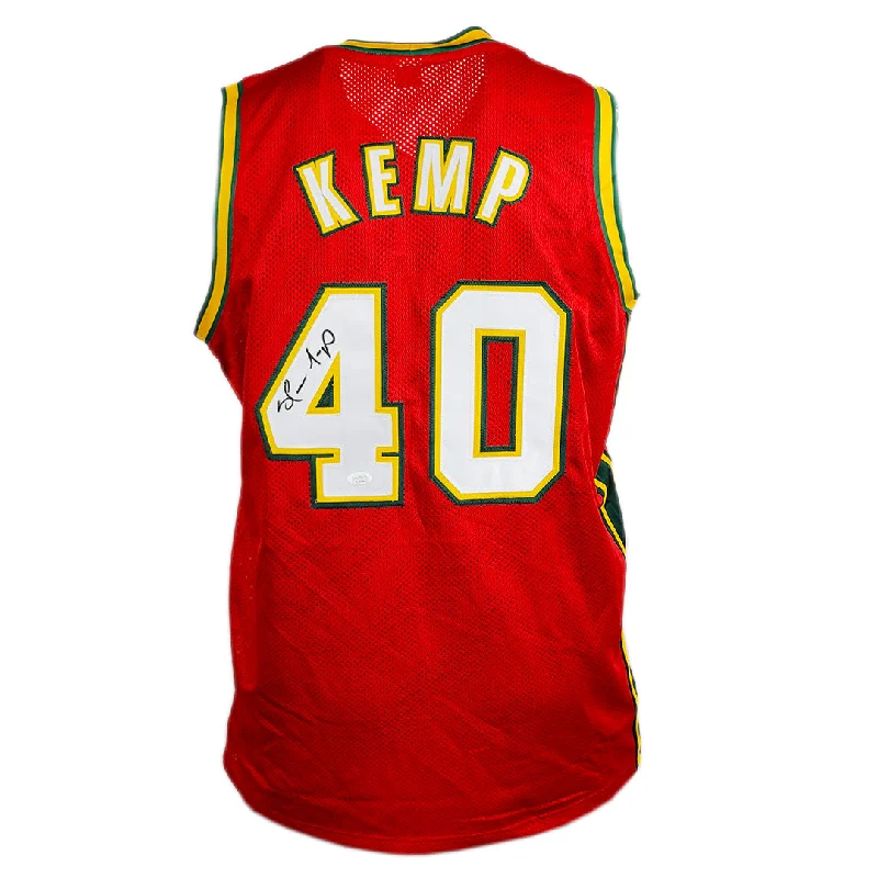 Shawn Kemp Signed Seattle Alternate Red Basketball Jersey (JSA)