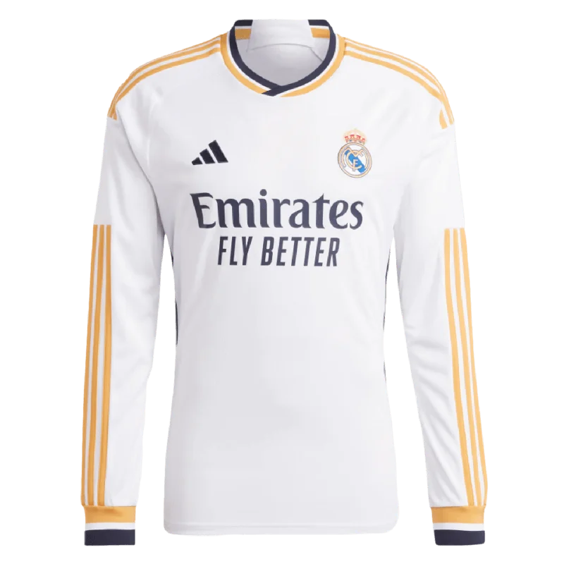 Adidas Real Madrid 23/24 Long Sleeve Home Jersey