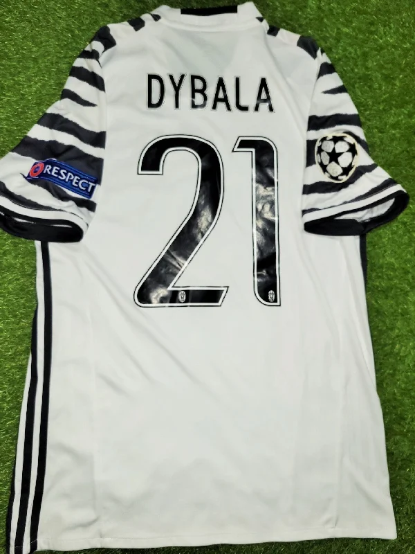 Dybala Juventus 2016 2017 Third Zebra UEFA Soccer Jersey Shirt M SKU# AP8906