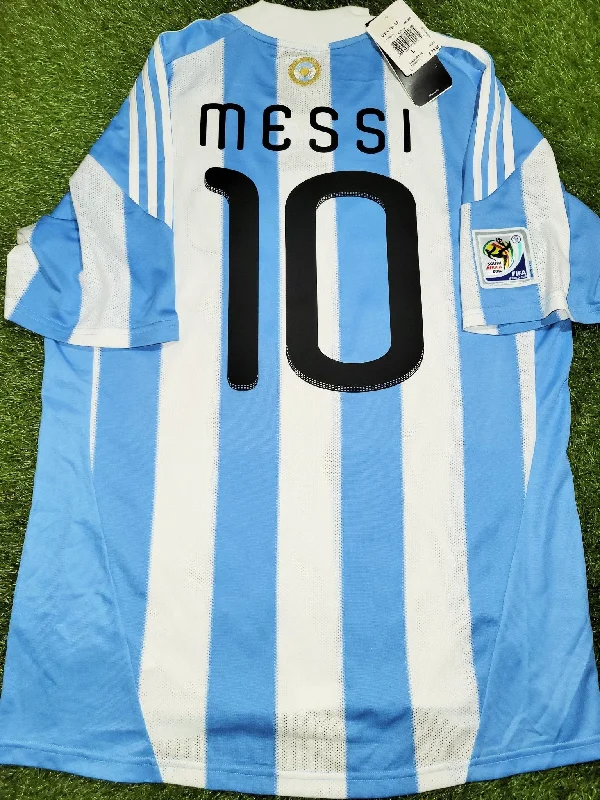 Messi Argentina 2010 WORLD CUP Home Soccer Jersey Shirt BNWT L SKU# P47066 AZB001