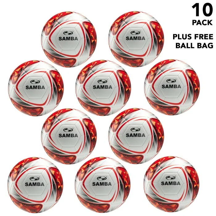 Pack of 10 Samba Training Footballs Size 3