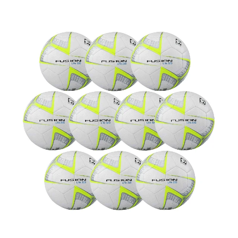 Precision Training Fusion Lite 320gms Football - Size 5 - White/Fluro Yellow/Black (Pack of 10)