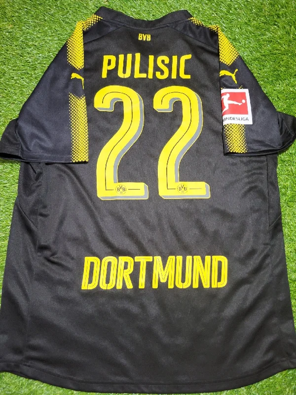 Pulisic Borussia Dortmund 2017 - 2018 Puma Away Soccer Jersey Shirt L SKU# 751672