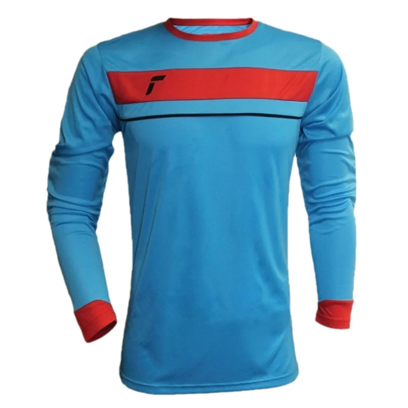 Reusch Kids Long Sleeve Padded Goalkeeper Jersey Aqua Blue/Red