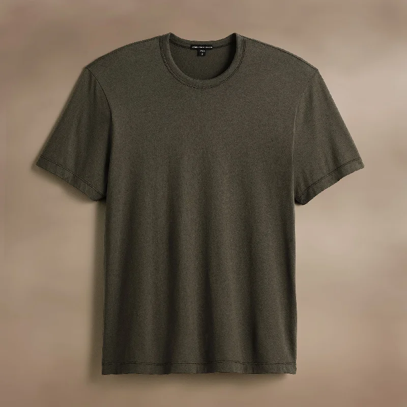 Brushed Lotus Crew - Army Green