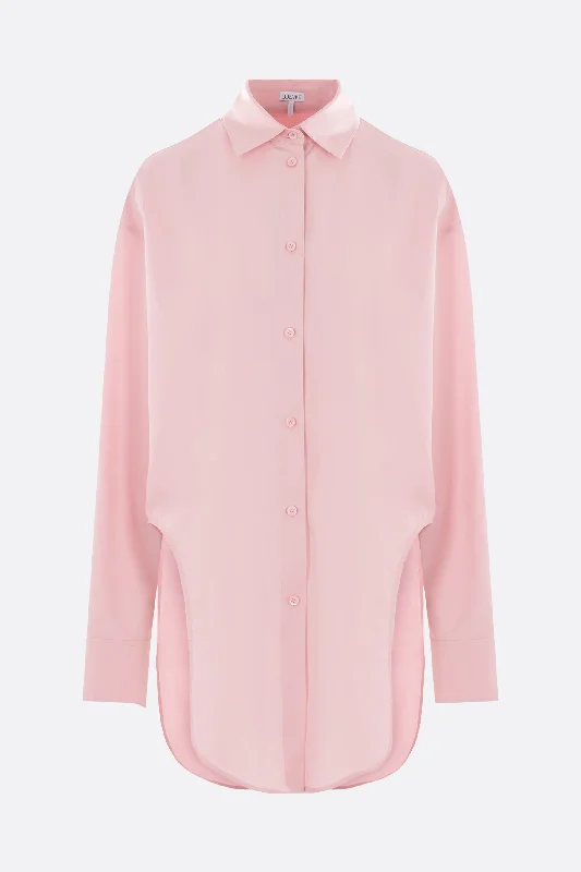 oversize poplin shirt with curved slits