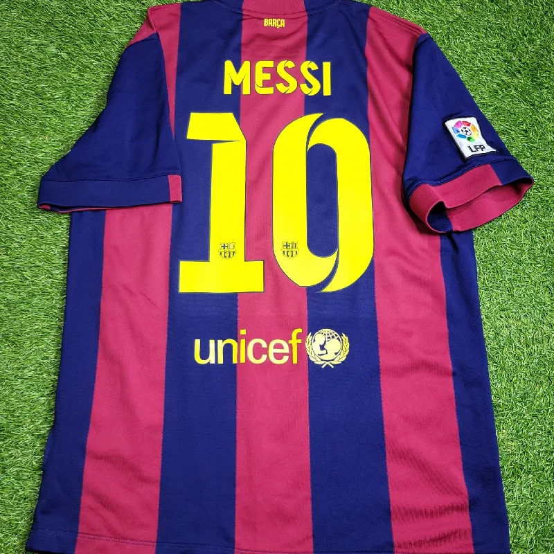 Messi Barcelona 2014 2015 TREBLE SEASON Soccer Jersey Shirt L SKU# 610594-422