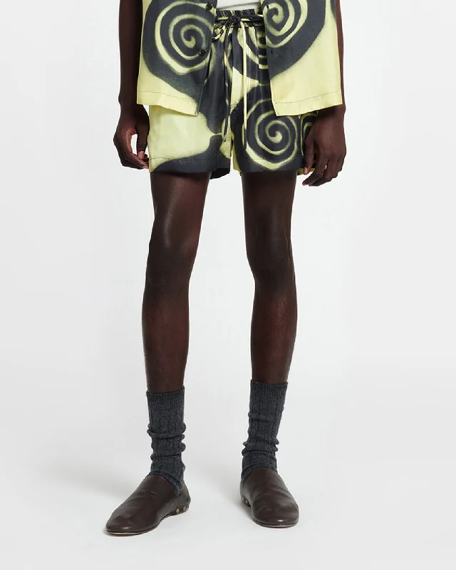 Amil - Printed Silk-Twill Shorts - Spiral Spray