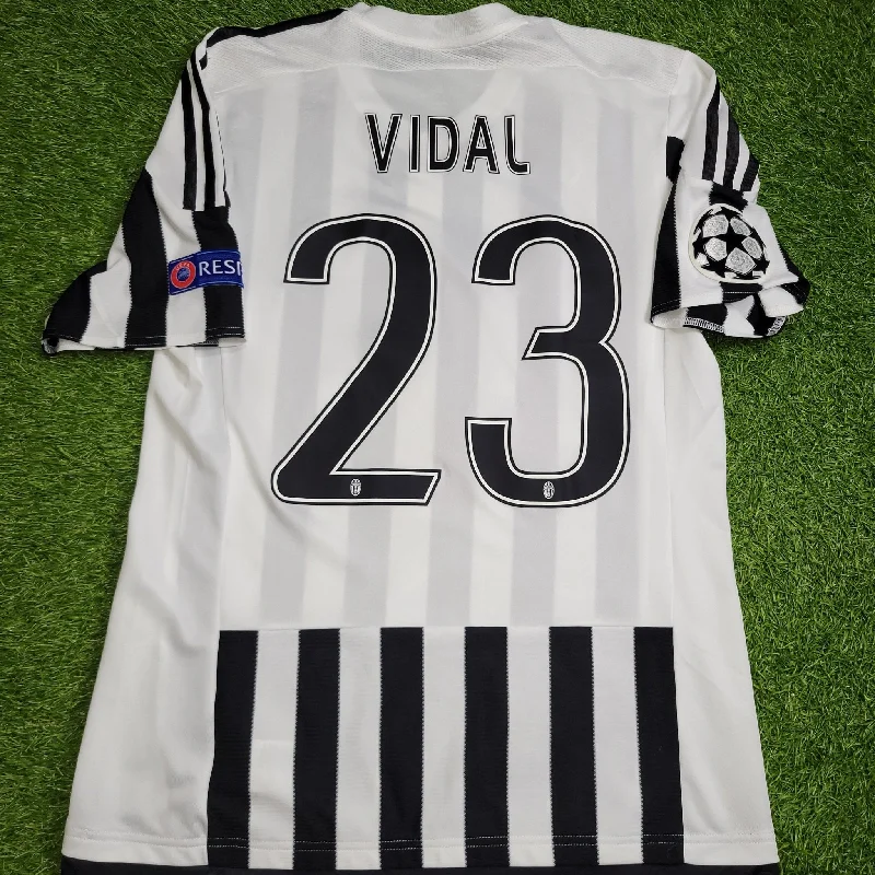 Vidal Juventus 2015 2016 PLAYER ISSUE Home Soccer Jersey Shirt L SKU# S12864